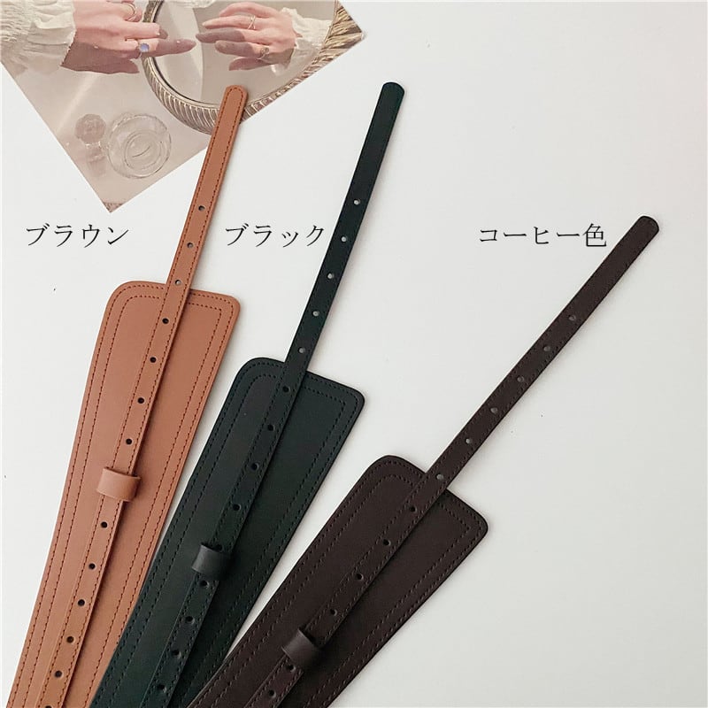 [Li Kaifu Series] ★Belt★ 3color PU Unisex Cool Accessories Small Items Black Brown Coffee Color