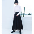 Load image into Gallery viewer, [Daiseiryusu Series] Long Skirt with Belt, Pleated Skirt, Elegant, Slimming, Black
