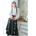 Load image into Gallery viewer, [Ancient monster house---Shanhai-kei series] ★China style skirt★ Velvet with belt Thick Black Black S M L XL
