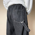 Load image into Gallery viewer, [Kouisha Series] ★Denim pants★ 2color bottoms pants unisex men's black blue black blue
