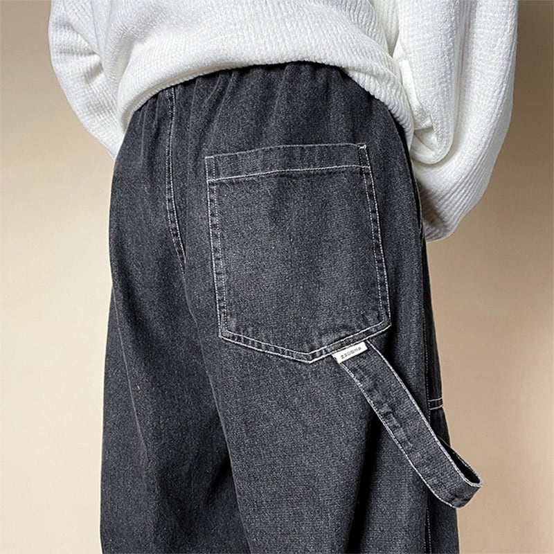 [Kouisha Series] ★Denim pants★ 2color bottoms pants unisex men's black blue black blue