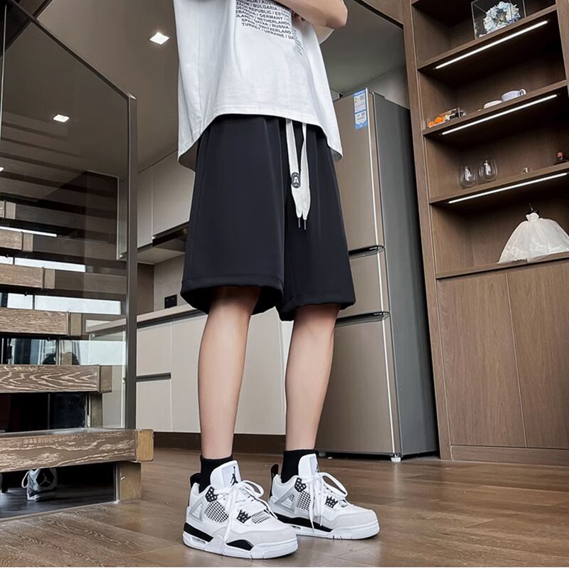 [Leonbinno Series] ★China Style Shorts★ 2color Embroidery Bamboo Casual Shorts Unisex Men's Black Beige