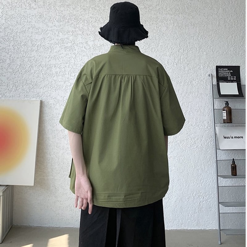 [MOWENZHAI series]★China style shirt★ Tops 3color Unisex Men's Large size Green Black