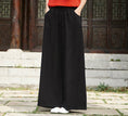 Load image into Gallery viewer, 3color Chinese Style Gaucho Pants Wind Pants Bottoms Long Length High Waist Elastic Waist
