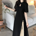 Load image into Gallery viewer, [DONGXIAOJIE series] ★China style dress★ Summer clothes, fake layered, large size, slimming, plain color, commuting
