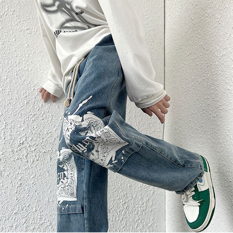 [HUICHUN Series]★Denim Pants★ 2color Casual Pants Trousers Bottoms Large Size Unisex Men's Switchable Blue Black