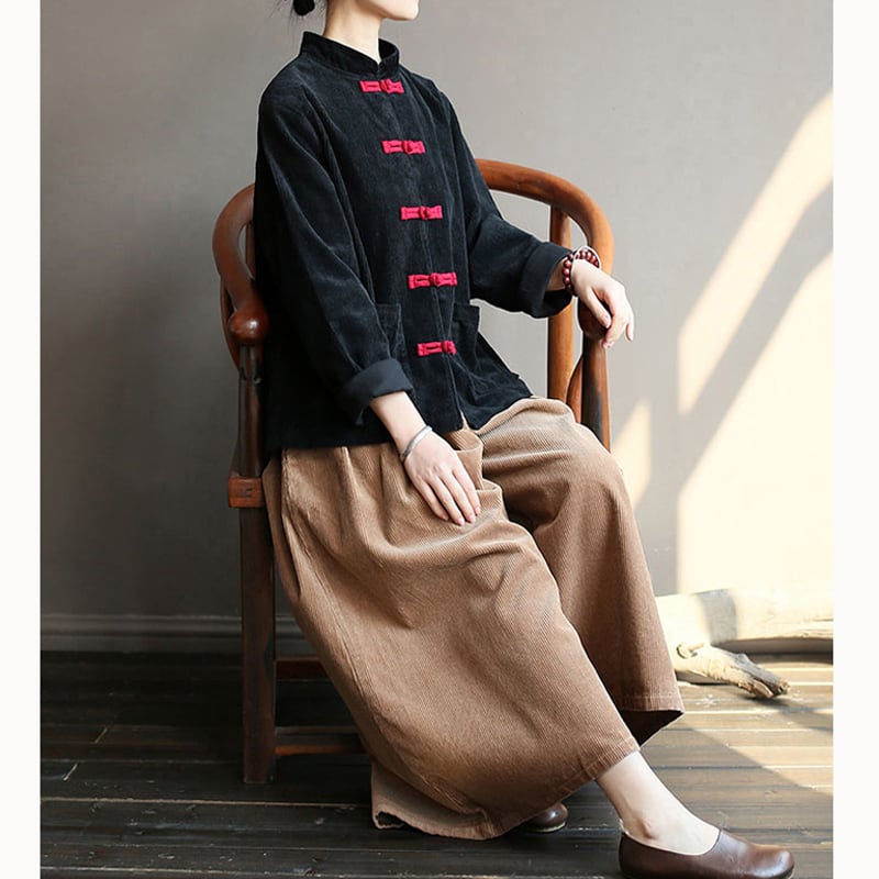 [Song Dynasty Series]★China style tops★Outerwear 3color Improved Tang suit Casual wear Black Camel Red Elegant