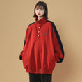 Load image into Gallery viewer, [GEBOXUAN series] ★Tops★ 3 colors Unisex Men's Large size Color scheme Wine red Navy Gray
