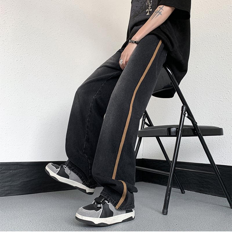 [V37 Series]★Denim pants★ 3color bottoms pants unisex men's blue black simple