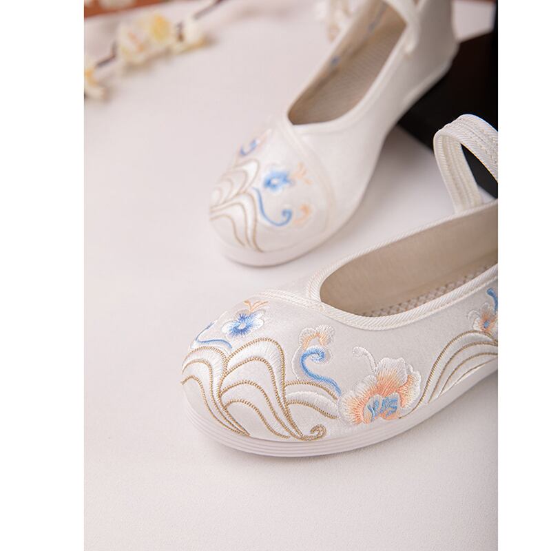 [BAIQIN Series] ★Embroidery shoes★ Size 34-40 2color Shoes Chinese style shoes Tang suit Hanfu retro white green