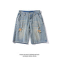 Load image into Gallery viewer, [BIGEMAN Series]★Denim shorts★Bottoms, short length pants, unisex, men's, large size, distressed finish
