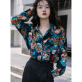 Load image into Gallery viewer, [YOUZI Series]★Shirt★ Tops, oil painting style, floral pattern, loose, retro, commuting, dating, ladies, unique, cute
