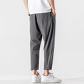 Load image into Gallery viewer, [BIGEMAN Series] ★Casual Pants★ 2color, 9/4 length bottoms, pants, unisex, men's, large size, black, gray, slimming fit
