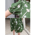 Load image into Gallery viewer, [Weice series] ★China style dress★ Improved cheongsam dress Floral pattern dress Slimming green Green
