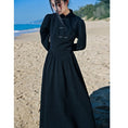 Load image into Gallery viewer, [Da Qinglong Shu Series] ★Chinese style dress★ Long length Chinese clothing Original Black Black Improves your temperament
