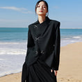 Load image into Gallery viewer, [Daiseiryusu Series]★China style blazer★Outer slim switching retro black black irregular
