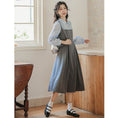 Load image into Gallery viewer, [DANSAIZI Series] ★One Piece★ Faux Layered Ladies' Work, Date, School, Easy to Match, Gray, Gray
