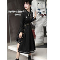 Load image into Gallery viewer, Manager recommended! [Dust Smoke Cloud Dream---Fightless City Series] ★China style dress★ With belt, long sleeves, switching, floral pattern, black, black, irregular, SML
