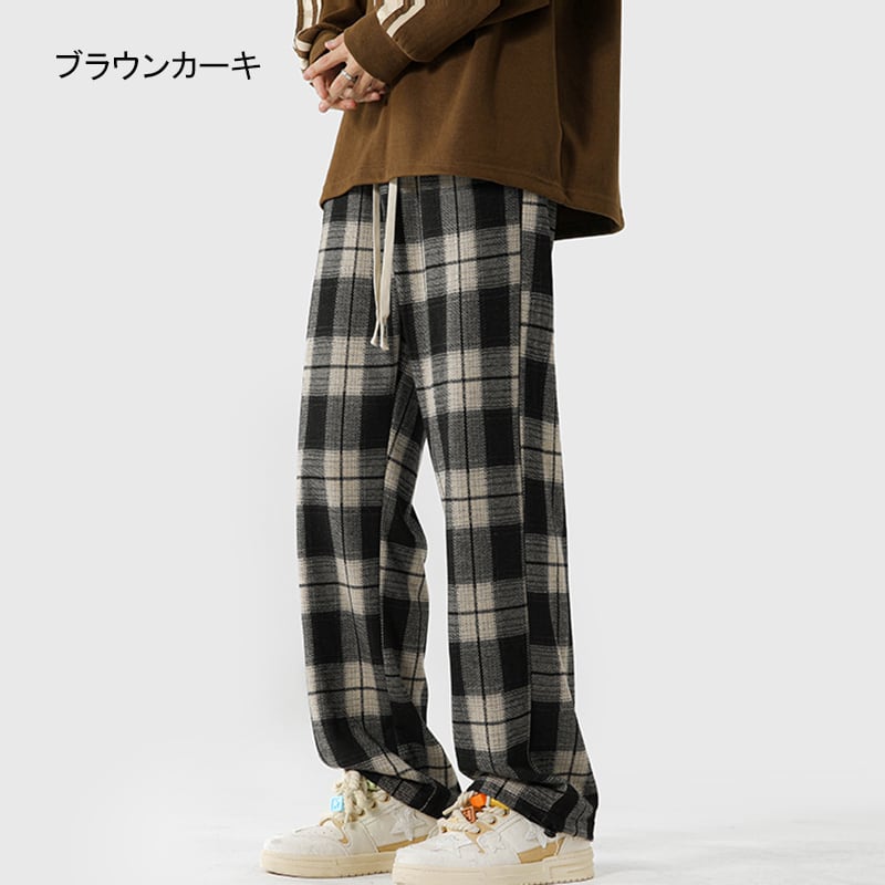 [GUIXIE Series] ★Casual Pants★ 2color Bottoms Trousers Unisex Men's Plaid Pattern Large Size Easy to Match