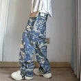 Load image into Gallery viewer, [AIMAKOU Series] ★Denim Pants★ Bottoms Pants Unisex Men's Print Large Size Blue Blue
