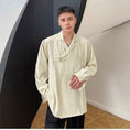 Load image into Gallery viewer, [Kouisha Series]★Shirt★ 2color Tops Outerwear Unisex Men's China Button Plain Beige Black Black ML XL
