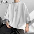 Load image into Gallery viewer, [SGLL Series]★T-shirt★ 4 Colors Men's Unisex Summer 3/4 Sleeve Black White Green Brown
