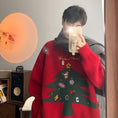 Load image into Gallery viewer, [Emeisa Series]★Sweater★ 3color knit tops Unisex Men's Christmas New Year Red Black Cute
