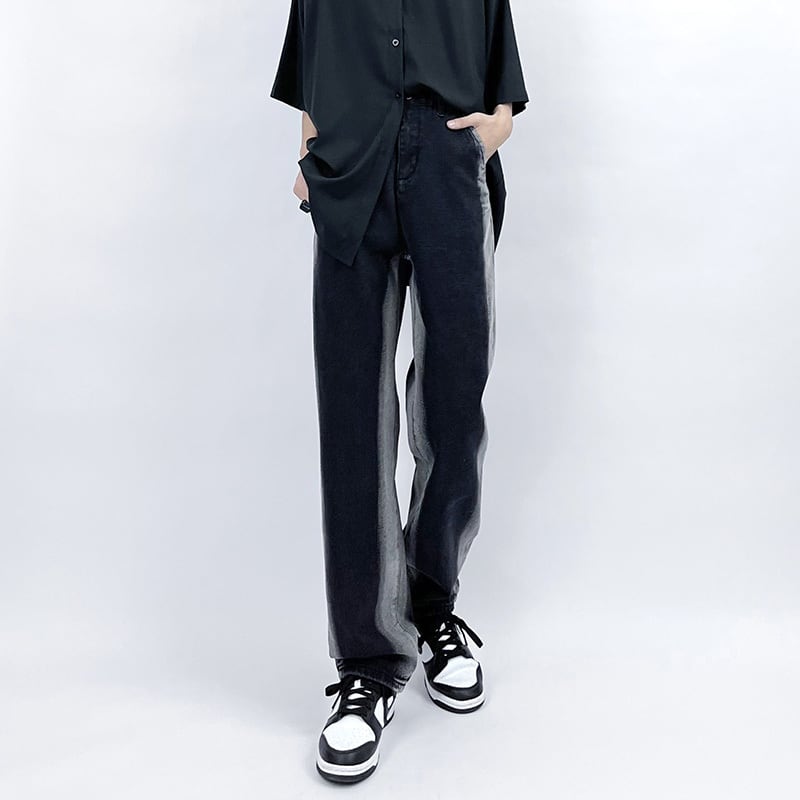 [MGJM Series]★Denim pants★ Bottoms, pants, unisex, men's, retro, easy to match, slimming, black