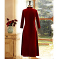 Load image into Gallery viewer, [ZHEZI Series]★China Dress★ 2color Velvet Dress Large Size Long Length Black Red
