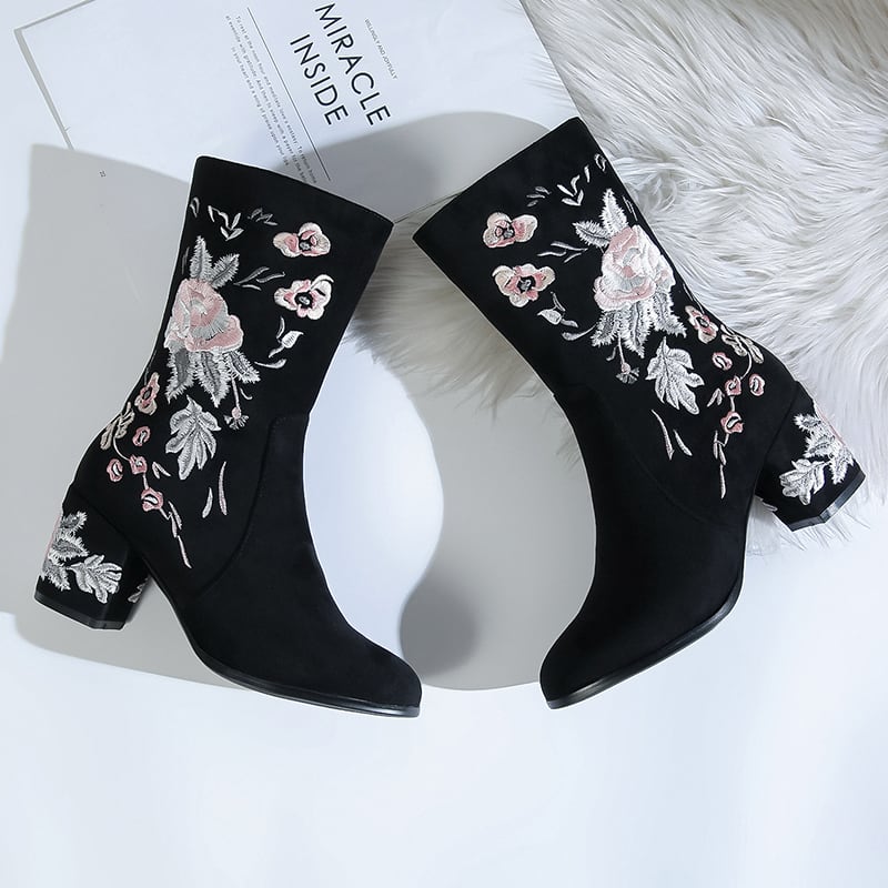 [Tenshi Series]★China boots★ Ethnic style Size 34-40 Embroidered Chinese clothes Chinese dress Autumn/Winter Good temperament