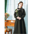 Load image into Gallery viewer, [Ancient mansion --- 臇薇 series] ★China style dress★ Long dress Black Black China button
