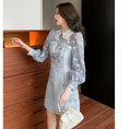 Load image into Gallery viewer, [Yuyubei Ura Series] ★Chinese style dress★ Switching lace blue blue cute date improving temperament
