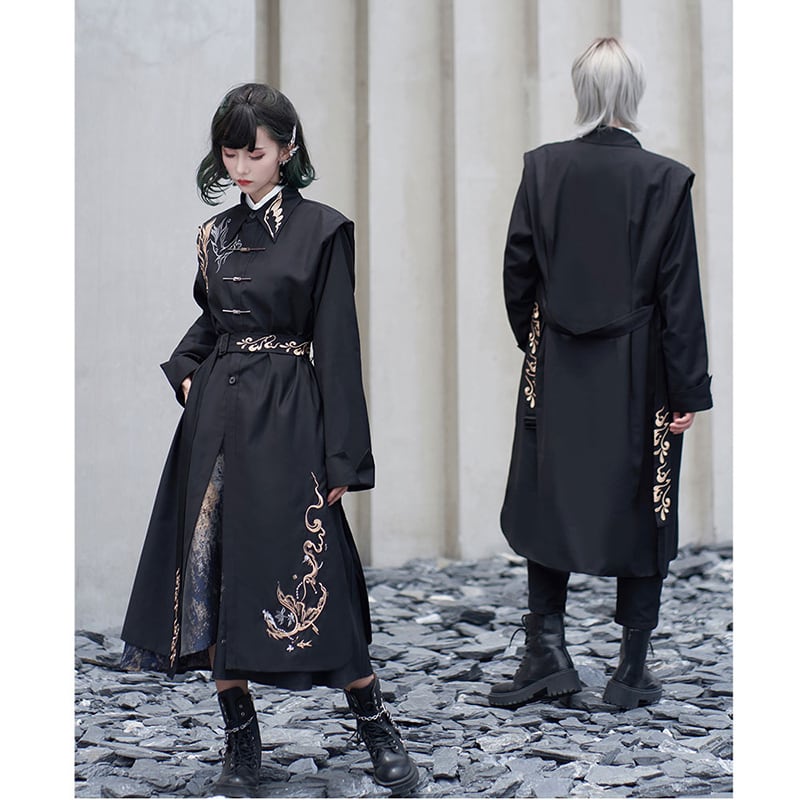 [Kyoto---Hoseigo series]★China style coat★Trench coat embroidery Unisex slimming Chinese clothing for men and women