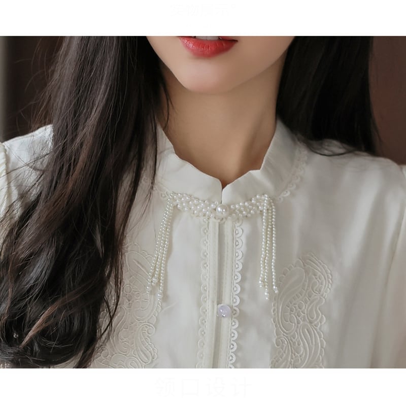 [Hanqi series] ★China style shirt★ Tops embroidery long sleeve shirt Improves temperament Easy to match SML