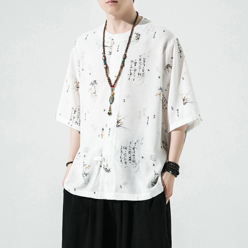 [Nishiki Tang Cloth Series] ★China style shirt★ 3color tops, unisex, men's, large size, text pattern, cool