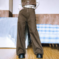 Load image into Gallery viewer, [Kokaisha---Jiku Brownma Series] ★Denim pants with belt★ Brushed lining, thick bottoms, pants, cotton, easy to match
