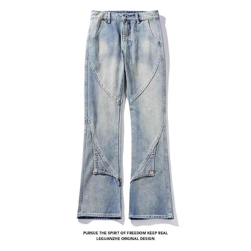 [BIGEMAN Series]★Denim Pants★ 2color Bottoms Pants Unisex Men's Slimming Black Blue Stylish