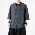 Load image into Gallery viewer, [JUNYI Series]★China style shirt★ Tops 4color Unisex Men's Large Size China Button Casual
