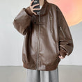 Load image into Gallery viewer, [YOULIN Series]★Jacket★ 3color PU Unisex Men's Large Size Cool Black Beige Dark Brown
