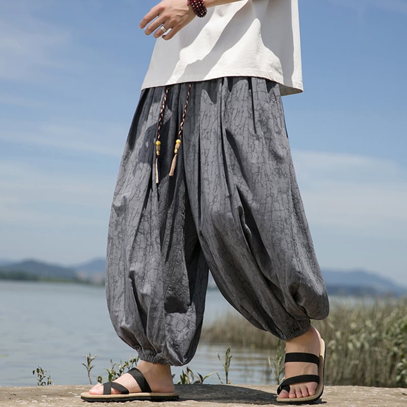 [YISHUO Series] ★Pants★ 3color Tops Unisex Men's Large Size Nine-quarter length Black Green Gray