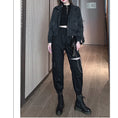 Load image into Gallery viewer, [DUOMIAOTU series]★Setup Single item order★ Outerwear or pants with chain Casual Black Black
