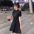 Load image into Gallery viewer, [KEKE Series]★China Dress★ 2color Short Length Date, Graduation Ceremony, Wedding, Slimming Chinese Clothing SML Red Black Short Sleeve
