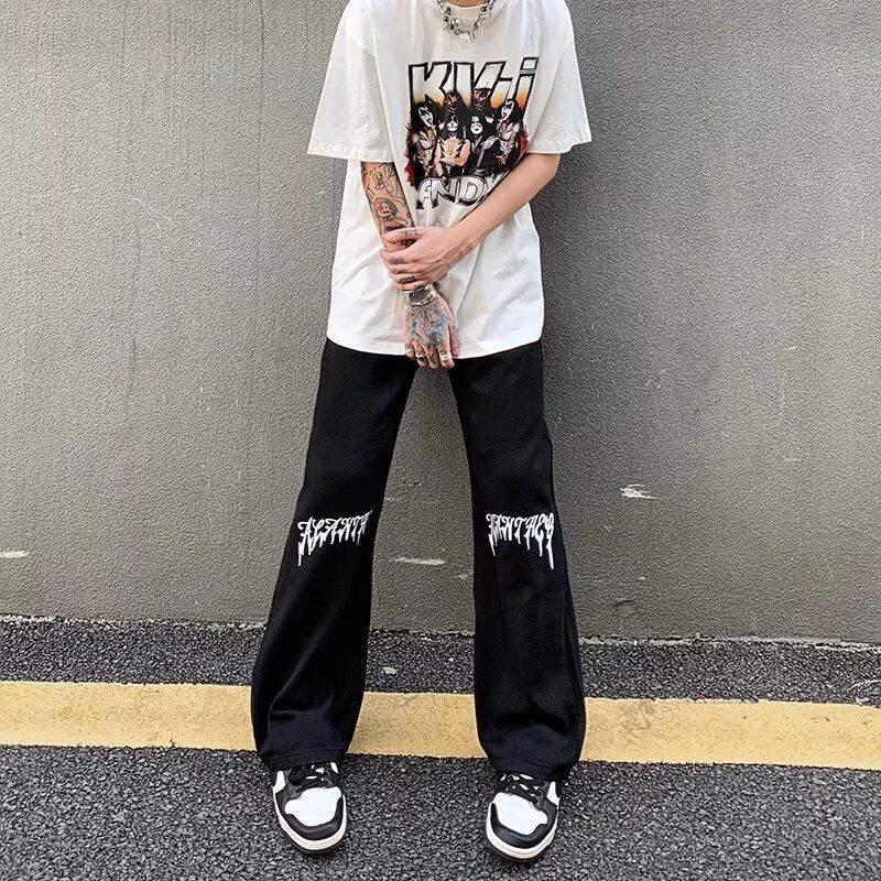 [MGJM Series]★Denim Pants★ 2color Bottoms Trousers Unisex Men's Slimming Black White Easy to match