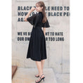 Load image into Gallery viewer, [My Family's Series] ★Chinese-style dress★ Crane embroidery, short sleeves, thong length, A-line, Chinese elements, casual wear, black
