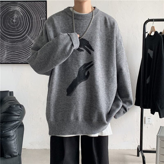 [YOULIN Series]★Sweater★ 4color Tops Casual Unisex Men's Black Gray White Green