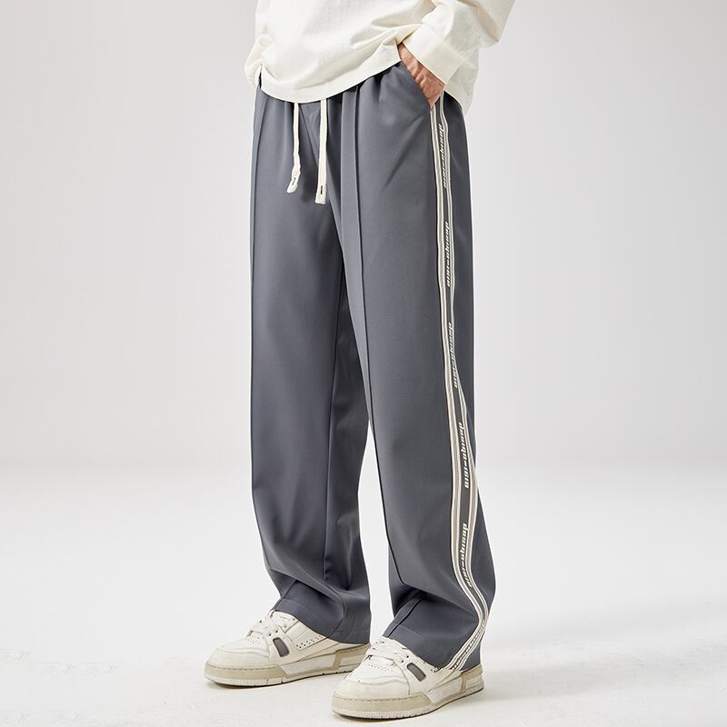 [Escaped Earth Series] ★Casual Pants★ 2color Bottoms Pants Men's Unisex Men's Vertical Stripes Black Gray