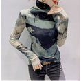 Load image into Gallery viewer, [YINUO Series] ★Tops★ T-shirt Turtleneck Sexy Slimming Ladies Tie-dye
