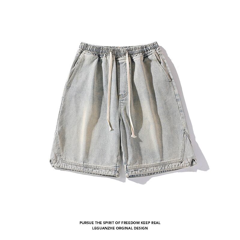 [BIGEMAN Series]★Denim shorts★ 2color bottoms short length pants unisex men's large size denim pants