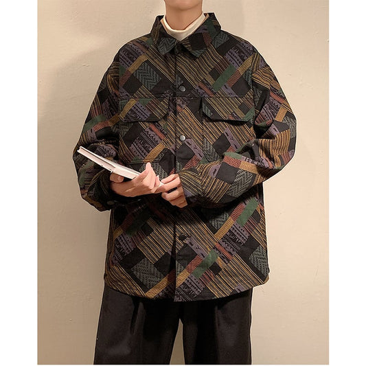 [GUYU Series]★Outerwear★ Shirt Jacket Ethnic Style Unisex Men's Ethnic Style Retro ML XL 2XL