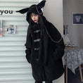 Load image into Gallery viewer, [Miyakoya Series] ★Coat + Hat★ Trench coat Black Black autumn/winter coat Thick, warm, loose, cute
